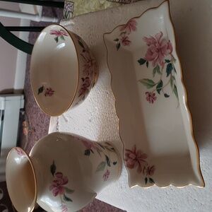 Lenox tray, bowl, vase